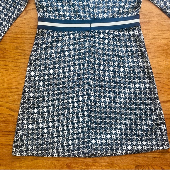 NWT Draper James Honeycomb Nassau Navy Ponte Floral Dress L - Picture 12 of 16